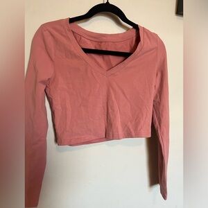 Long sleeve crop top (pink)